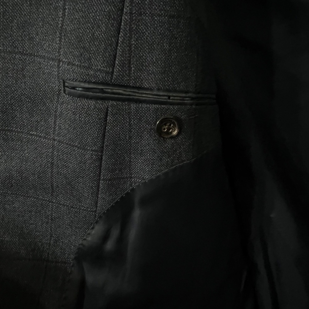 Ralph Lauren Men's 46R‎ Navy Wool Windowpane Blazer – 2-Button Classic Fit - Picture 5 of 11